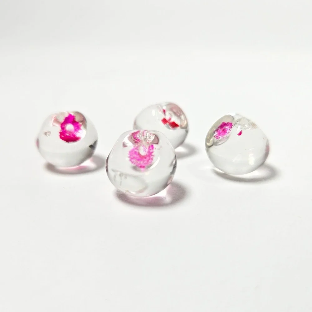 4 Czeck Art glass Buttons Molded Shank 1/2